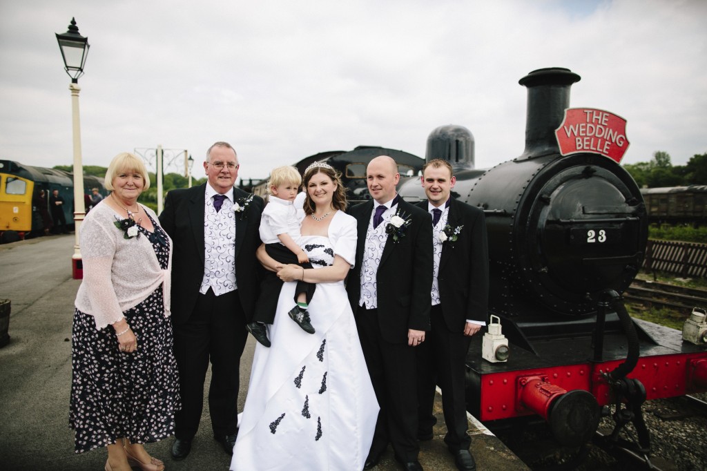 The bride and groom with Alex, Sandra, Luke and me.