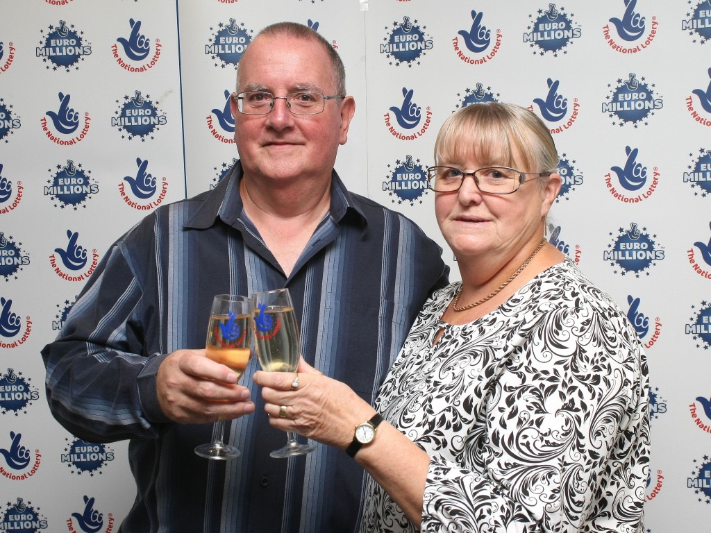 Sandra and I with a glass of champagne.